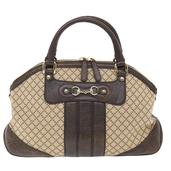GUCCI Diamante Hand Bag Canvas Leather 2way Brown Beige 247286 Auth tb817 - Picture 13 of 16